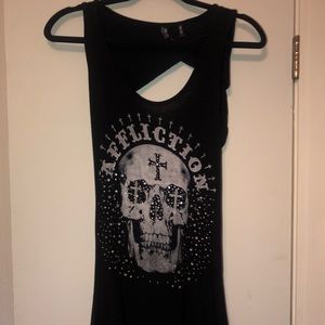 Affliction bedazzled skull tank
